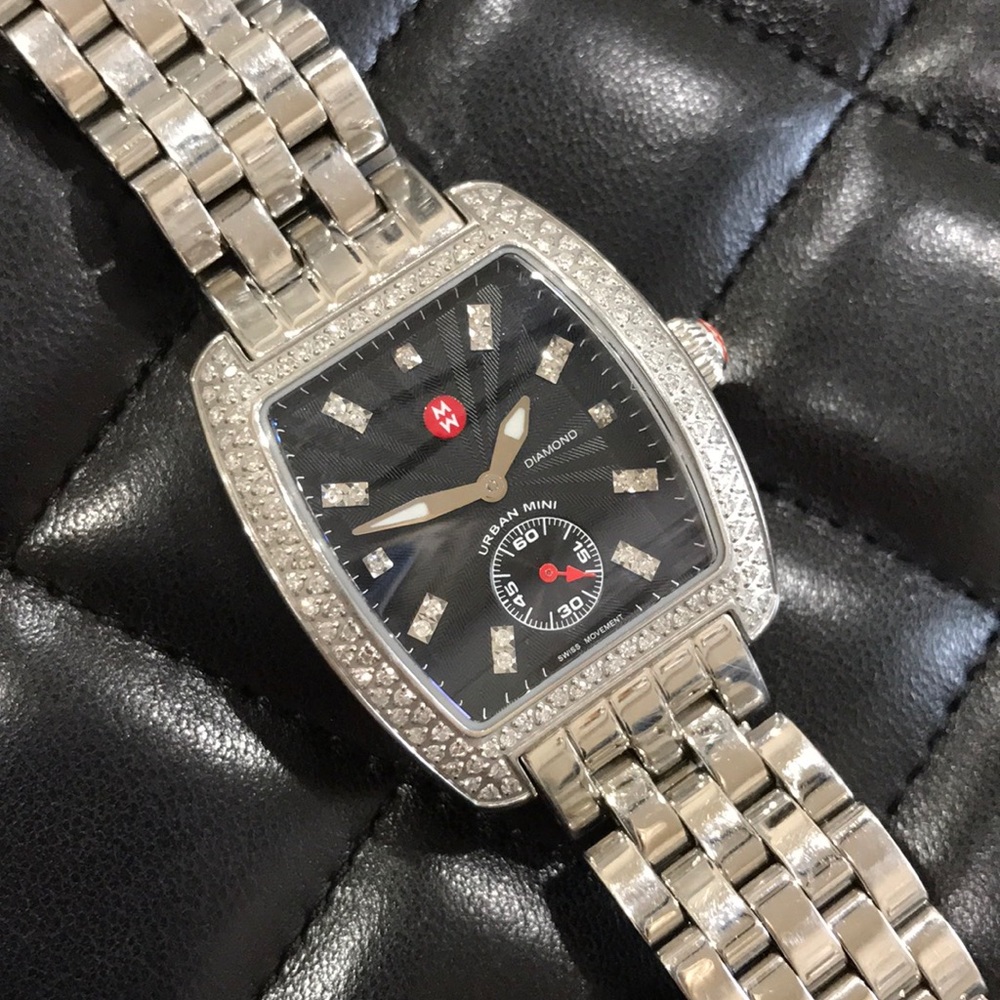 Michele Urban Mini Diamond, Black Diamond Watch